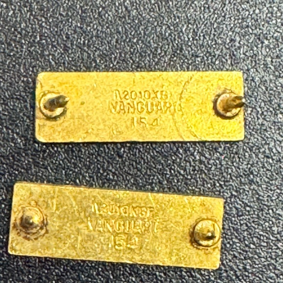 Vintage‎ Navy Gold Embossed Button Set and Bars - Picture 12 of 13